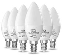 LUTW Lampadine LED E14 Luce Fredda, 5W 6500K 545LM Lampadina LED Candela, Equivalenti a Incandescente da 40W, Lampadine a Vite C37 con Angolo di Apertura a 160°, Non Dimmerabile, Confezione da 6