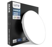LUTW Plafoniera Led Soffitto, 24W 2400LM Lampada LED Soffitto, IP44 Impermeabile Plafoniera Bagno Luce Neutro 4000K, per Cameretta, Corridoio, Garage, Balcone, Cucina, Rotonda Ø28CM