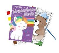 Lutz Mauder Libro da colorare con acquerelli per bambini e bambini di età compresa tra 1 e 3 e 2 - 4, carta da pittura ad acquerello, libro magico TapirElla Unicorno con pennello