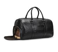 LUUFAN Borsa da viaggio in vera pelle grande capacità impermeabile PVC borsa da mare con scomparto per scarpe, borsa a tracolla Weekender per uomini donne vacanze business sport, Tracolla a righe