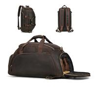 LUUFAN Borsa Viaggio 3 in 1 in Pelle Vera - Convertibile in Zaino/Tracolla/Borsa a Mano con Vanità Scarpe, per Uomini e Donne