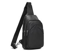 LUUFAN EURNISCHE - Borsa a tracolla in pelle per uomini, con corpo a croce e petto, borsa messenger multi tasca, business, casual, per attività all'aria aperta