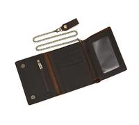 LUUFAN Portafoglio da uomo in vera pelle sottile borsa portafogli per gli uomini, 6007sz-marrone scuro, Size: 11x8x1.5cm, Casual