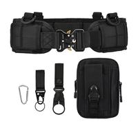 LUUFAN Set di cinture tattiche da uomo, in nylon, regolabile, stile militare, con fibbia in metallo a sgancio rapido, resistente, per attività sportive all'aperto (nero)