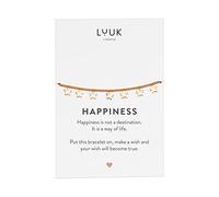 LUUK LIFESTYLE Bracciale con ciondolo a forma di stella in acciaio inossidabile con carta con messaggio HAPPINESS, regalo per la migliore amica, rosa