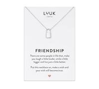 LUUK LIFESTYLE Catenina da donna in acciaio inossidabile con ciondolo a lucchetto e dedica FRIENDSHIP, simbolo d’amicizia,50 cm, argento