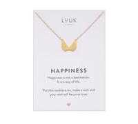 LUUK LIFESTYLE Collana Acciaio Inox con Ciondolo Ali d'Angelo, Oro, 50cm