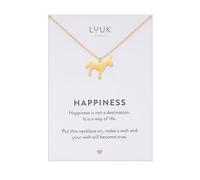 LUUK LIFESTYLE Collana Acciaio Inox con Ciondolo Asino, Oro, 50cm