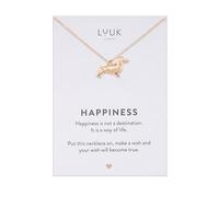 LUUK LIFESTYLE Collana con cane bassotto ciondolo portafortuna, regalo di Natale I compleanno per il migliore amica, accessorio di moda, rosa