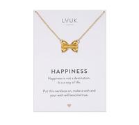 LUUK LIFESTYLE Collana con ciondolo a farfalle I pasta, idea regalo di compleanno per la ragazza I migliore amica, gioielli chic e senza tempo, oro