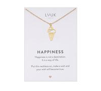 LUUK LIFESTYLE Collana con ciondolo a forma di gelato in acciaio inossidabile, design semplice, regalo di compleanno per la migliore amica, oro