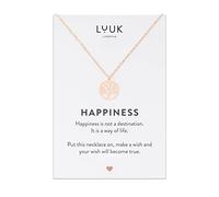 LUUK LIFESTYLE Collana con Ciondolo Albero della Vita, Oro Rosa, 50cm