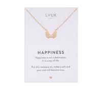 LUUK LIFESTYLE Collana con Ciondolo Ali d'Angelo, Oro Rosa, 50cm