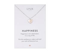 LUUK LIFESTYLE Collana di perline con ciondolo a cuore, stile retrò I vintage, portafortuna alla moda, regalo per la festa della mamma, argento