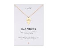 LUUK LIFESTYLE Collana in acciaio inossidabile con ciondolo a forma di cuore e occhio di Nazar, lunghezza regolabile, 50 cm, portafortuna, oro