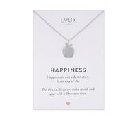 LUUK LIFESTYLE Collana per ragazza con ciondolo a forma di mela, accessorio di mod, gioiello coordinato per la migliore amica, argento