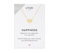 LUUK LIFESTYLE Collane per Donna e Ragazza in Argento Sterling 925, 50 cm | Ciondolo e cartolina HAPPINESS, Regali per Lei, Moglie, Mamma, Amica, Natale, Gioielli alla moda, Argento, Oro e Oro rosa