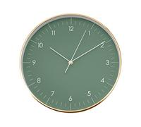 LUUK LIFESTYLE Grande orologio da parete con meccanismo silenzioso, design moderno, decorazione per cucina, cameretta, soggiorno, verde scuro e oro
