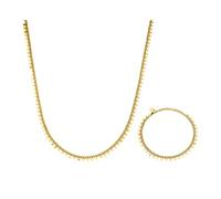 LUUK LIFESTYLE Set di gioielli con collana e bracciale in acciaio inossidabile, con ciondoli a monetine, idea regalo per donna, ragazza, mamma, figlia, fidanzata, moglie, cugina, nipote, oro