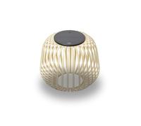 LUUK Studio Lampada solare moderna per giardino, balcone o terrazza, luce bianco caldo e luminosità regolabile, lampada da tavolo in metallo con modulo solare estraibile, marrone sabbia