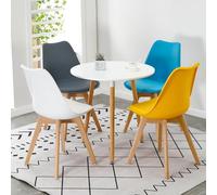 LUUYYI Moderno semplice tavolo rotondo e sedia set per reception, caffetteria, negozio di tè al latte, elegante combinazione di tavolo da pranzo per tempo libero, soluzione per mobili piccoli spazi (B