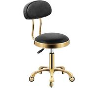 LUUYYI Sgabello girevole con schienale, sgabello da bar moderno, per salone di bellezza, spa, massaggio, trucco, sgabello idraulico resistente, in metallo con bar (taglia D)
