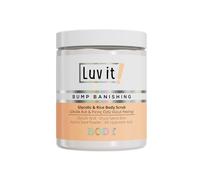 Luv it! Scrub corpo acido glicolico con estratto di riso, acido ialuronico e nocciolo di albicocca, 250 ml, AHA Body Scrub per pelli normali, secche e sensibili