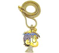 Luv Uzi Cristallo Strass Ciondolo Con 20 O 24 O 76.2cm Collana Vert Lil