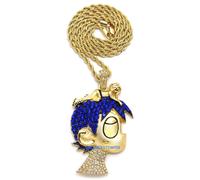 Luv Uzi Cristallo Strass Ciondolo Con 20 O 24 O 76.2cm Collana Vert Lil