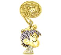 Luv Uzi Cristallo Strass Ciondolo Con 20 O 24 O 76.2cm Collana Vert Lil