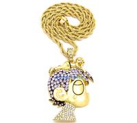 Luv Uzi Cristallo Strass Ciondolo Con 20 O 24 O 76.2cm Collana Vert Lil