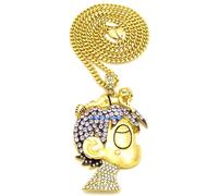 Luv Uzi Cristallo Strass Ciondolo Con 20 O 24 O 76.2cm Collana Vert Lil