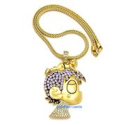 Luv Uzi Cristallo Strass Ciondolo Con 20 O 24 O 76.2cm Collana Vert Lil