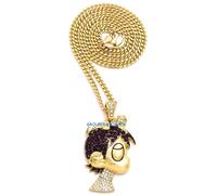 Luv Uzi Piccoli Collana Nuova Strass Ciondolo Con 61cm Catena Vert Lil