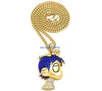 Luv Uzi Piccoli Collana Nuova Strass Ciondolo Con 61cm Catena Vert Lil