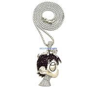 Luv Uzi Piccoli Collana Nuova Strass Ciondolo Con 61cm Catena Vert Lil