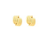 LUVA - Orecchini a perno da donna, placcati in oro 18 carati, con nodo d'amore, geometrici e alla moda, Large, Acciaio inossidabile, Nessuna pietra preziosa