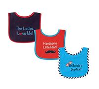 Luvable Friends 3 Piece Drooler Bib with Waterproof Backing for Boys