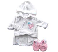 Luvable Friends - Accappatoio in spugna con pantofole, colore: Rosa