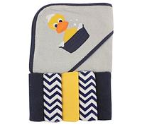 Luvable Friends Asciugamano unisex con cappuccio con cinque salviette, anatra, taglia unica