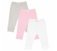 Luvable Friends Bambini Affusolato Caviglia Pantaloni, 3-Pack, Rosa/Grigio