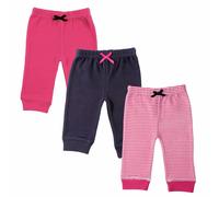Luvable Friends Bambino Affusolato Caviglia Pantaloni, 3-Pack, Rosa Strisce