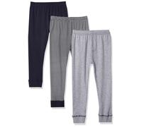 Luvable Friends - Pantaloni unisex in cotone per neonati, a righe, blu navy e grigio, 0-3 mesi