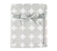 Luvable Friends Print Coral Fleece Blanket, Gray Circles