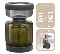 Luvan 1 Litro/34 Oz Barattolo per Sottaceti in Vetro con Filtro, Contenitore a Clessidra per Sottaceti, Olive, JalapeñOs, Barbabietole, Lavabile in Lavastoviglie e Adatto ai Frigorifero