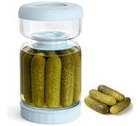 Luvan 1000ml/34 Oz Barattolo per Sottaceti in Vetro con Filtro, Contenitore per Sottaceti, Olive, JalapeñOs, Barbabietole, Lavabile in Lavastoviglie e Adatto ai Frigorifero