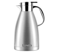 Luvan Caraffa Termica da 1.8 Litri, in Acciaio Inox 18/10 brocca/Thermos a Doppia Parete, isolata sotto Vuoto, con Coperchio a Pressione,conservazione a Freddo o Caldo per più di 24