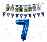 Luvart Striscione fotografico per 7° compleanno, Bruh I'm 7, set per | Completo in una confezione e fa risparmiare tempo, vivace e colorato, sembra bello nelle immagini, veloce da installare prima