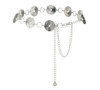Luvatar - Cintura a catena in metallo alla moda per camicetta, abito e maglione.., Argento-s86, Medium