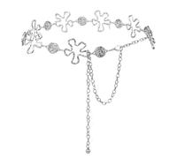 Luvatar - Cintura a catena in metallo alla moda per camicetta, abito e maglione.., Argento-T03, Medium